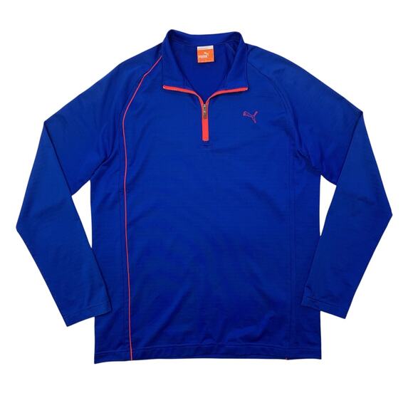 Puma Sweatshirt Mens S Small Cobalt Blue DryCell Quarter Zip Sweat Wicking Golf - Picture 1 of 14